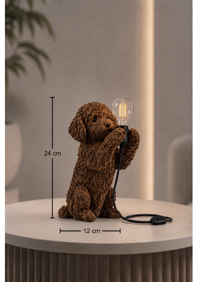 3d Baskı Köpek Masa Lambası Modern Dekoratif Aydınlatma Ürünü Kahverengi