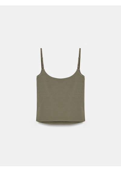 Dilvin 21200 Bra-free Askılı Top-haki