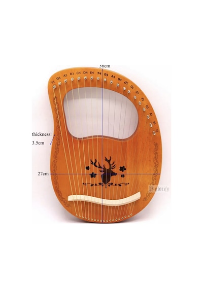 Puka Mini Arp 19 Dize Lir Masif Maun Ağacı Lyre Gigbag Çantalı Puka Mini Arp 19 Dize Lir Masif Maun Ağacı Lyre Gigbag Çantalı