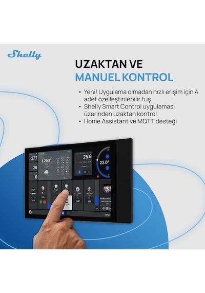 Shelly Wall Display Xl Akıllı Ev Kontrol Paneli Siyah