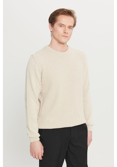 AC&Co / Altınyıldız Classics Erkek Acık Bej Pamuklu Standart Fit Normal Kesim Bisiklet Yaka Jakarlı Triko Kazak Acık Bej AC&Co / Altınyıldız Classics Erkek Acık Bej Pamuklu Standart Fit Normal Kesim Bisiklet Yaka Jakarlı Triko Kazak Acık Bej
