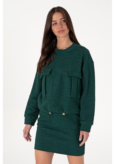 U.S. Polo Assn. Kadın Koyu Yeşil Bisiklet Yaka Sweatshırt 50292442-VR079