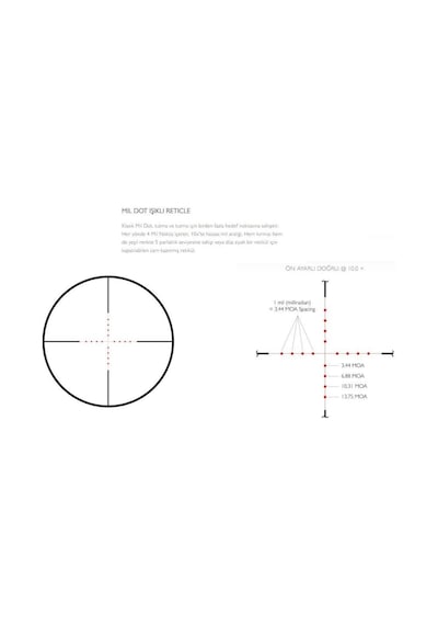 Hawke Vantage 3-9x50 Ao Mil Dot Ir 1 İnç Dürbünü Siyah