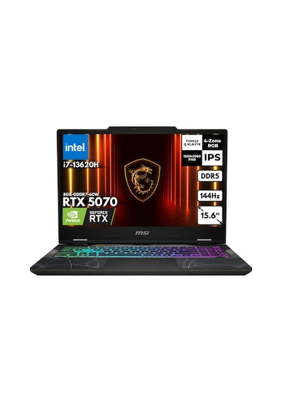 MSI Cyborg 15 B13WGKG-847XTRHMF4 i7-13620H 48 GB 1 TB SSD RTX5070 15.6" Free Dos Dizüstü Bilgisayar
