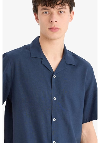 Defacto Relax Fit Polo Yaka Kısa Kollu Gömlek D9882ax25aunv256 Lacivert