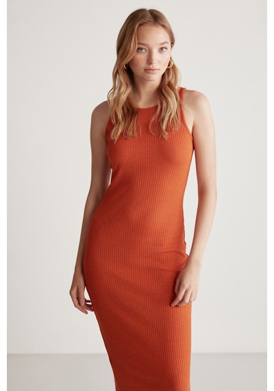 Grımelange Carına Kadın Geniş Fitilli Esnek Kumaşlı Vücüda Oturan Bodycon Maxi Kiremit Rengi Elbise Kiremit Rengi Grımelange Carına Kadın Geniş Fitilli Esnek Kumaşlı Vücüda Oturan Bodycon Maxi Kiremit Rengi Elbise Kiremit Rengi