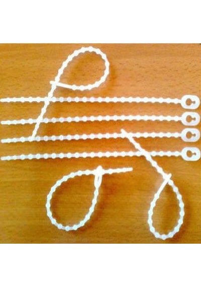 Marketcik Beyaz Boncuk Kelepçe Kablo Bağı 2X105 Mm 100 Adet