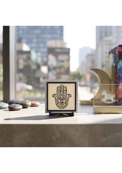 Estetik Hamsa Figürlü Dekoratif Parça, Ofis Ve Çalışma Alanları İçin Özel Tasarım 10x10 Cm