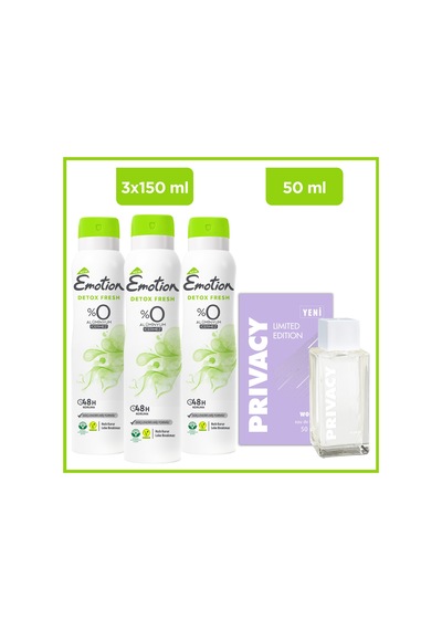 Privacy Limited Edition Woman Edt 50 Ml & Emotion  Fresh 3x150 Ml Ferah