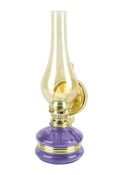 Nostaljik Gaz Lambası Cam Gaz Lambası Mor Renk Gaz Lambası N11.9978