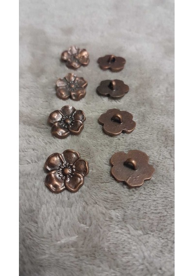 Antık Bakır Kaaplama Metral Düğme 26 Boy 16 Mm 8 Adet
