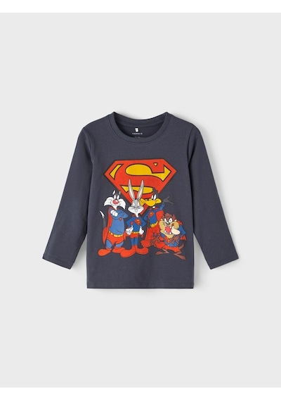 Name It Bisiklet Yaka Baskılı Antrasit Erkek Çocuk Sweatshirt 13221181 001