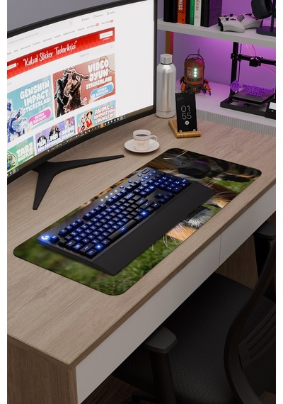 Karadeniz Kaplanı Kaymaz Dikişli Kauçuk Oyuncu Mousepad V4 - 70x30 Xl Gaming Mouse Pad Fare Altlığı