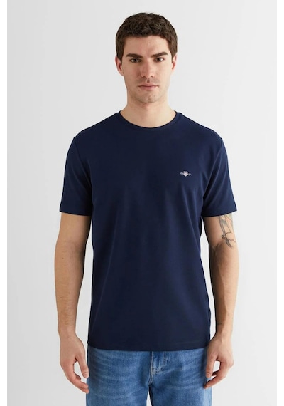 Gant Erkek Lacivert Bisiklet Yaka Regular Fit Logolu T-shirt-14842