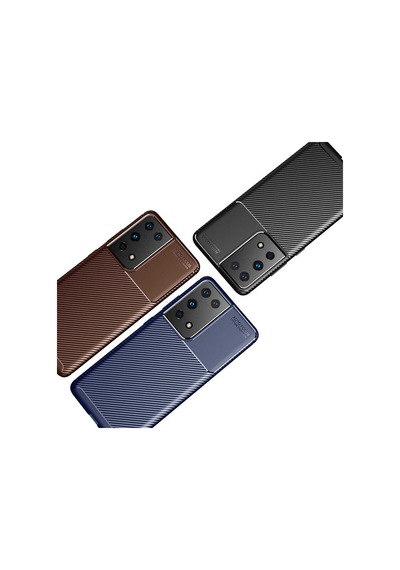 Samsung Uyumlu Galaxy S21 Ultra Kilif Karbon Silikon Case 389460052