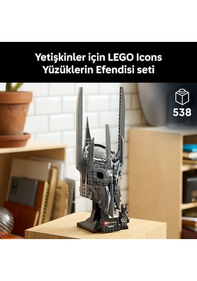 LEGO® Icons Yüzüklerin Efendisi: Sauron'un Miğferi 11373 - Yetişkinler için Minifigür İçeren Yaratıcı Model Yapım Seti (538 Parça)