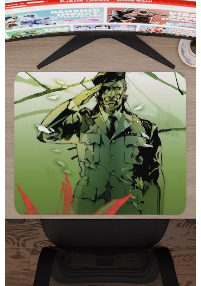 Metal Gear Solid Kaymaz Dikişli Kauçuk Oyuncu Mousepad V5 - 48x40 Xl Gaming Mouse Pad Fare Altlığı