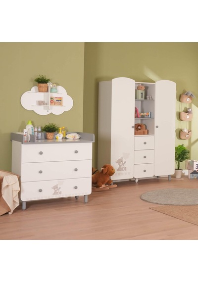 Meltemkids Sweet Bear Bebek ve Çocuk Odası Raflı İki Kapılı Dolap Bear Meltemkids Sweet Bear Bebek ve Çocuk Odası Raflı İki Kapılı Dolap Bear