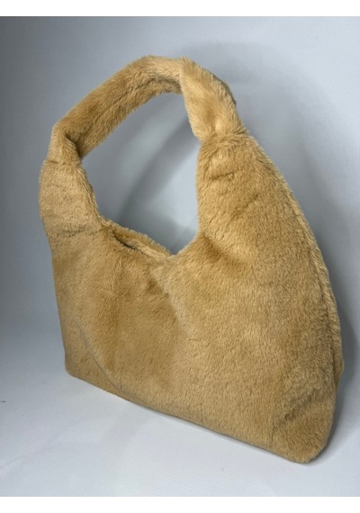 Öznora Peluş Model Omuz Çantası Camel