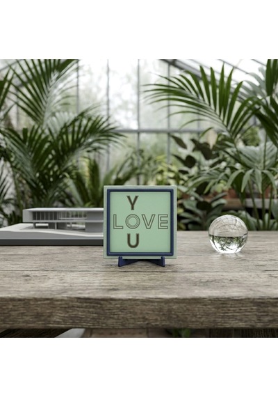 Minimalist Love You Tasarımlı Dekoratif Obje, Sevdikleriniz İçin Modern Ve Şık Hediye 10x10 Cm