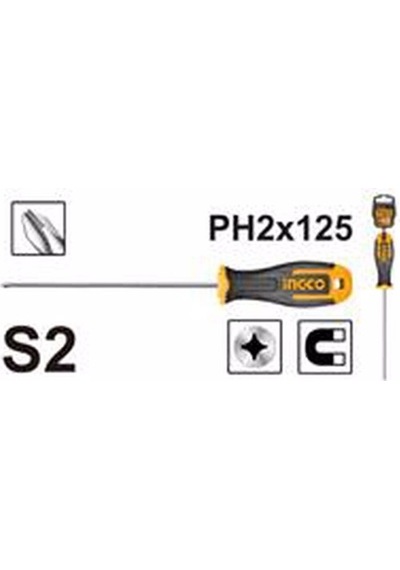 Ingco Hs68Ph2125 Mıknatıslı Yıldız Tornavida Ph2*125