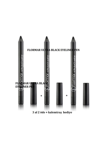 Flormar Ultra Black Eyeliner Pen 3'lü