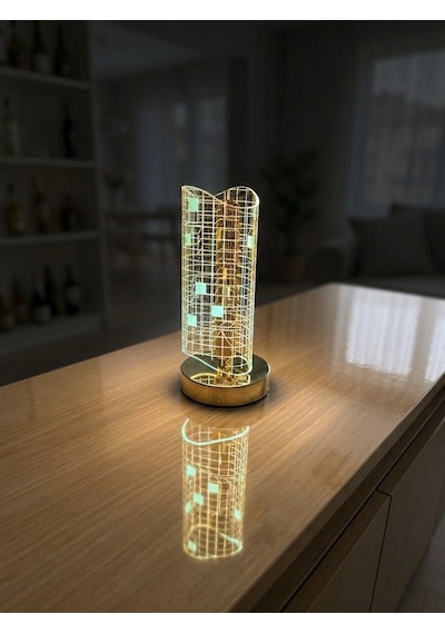 Vezza Home Modern Kristal Şarjlı Dokunmatik Masa Lambası 3 Renk Modlu Gold