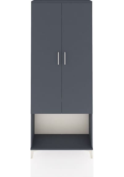 Arges Dolap 2 Raflı 2 Kapaklı Tek Askılı 88x30x221 Antrasit-antrasit Antrasit