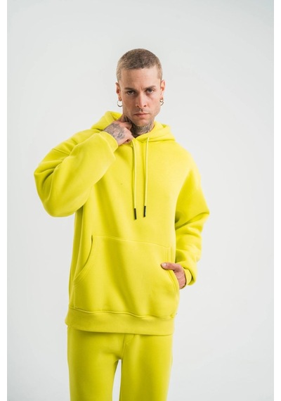 Vinevesta Erkek 3 İplik Pamuklu Oversize Kapşonlu Sweatshirt Hoodie - Sarı Çok Renkli Vinevesta Erkek 3 İplik Pamuklu Oversize Kapşonlu Sweatshirt Hoodie - Sarı Çok Renkli