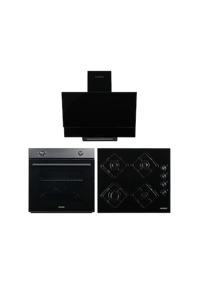 Alveus AF850 - A10 - AD07 Siyah Ankastre Set