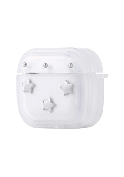 Apple Uyumlu AirPods 4 Lopard Airbag 44 Airbag Tasarımlı Simli Şeffaf Kutup Kılıf Lale