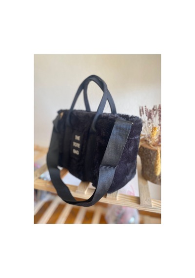 Aksesuar The Tote Bag Peluş Çanta 21x21cm siyah