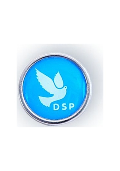 Yörük Tasarım Dsp Demokratik Sol Parti Damla Mineli Yaka Rozeti Gümüş