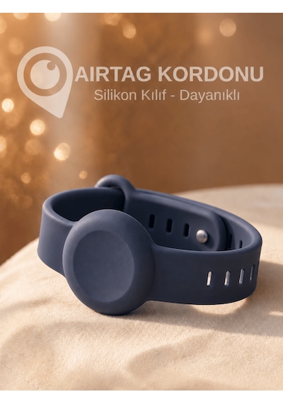 Beylini Airtag Yuvalı Bileklik Çocuk Yaşlı Alzahimer Demans  Bilekliği Boş Airtag Yuvalı Renkli Lacivert
