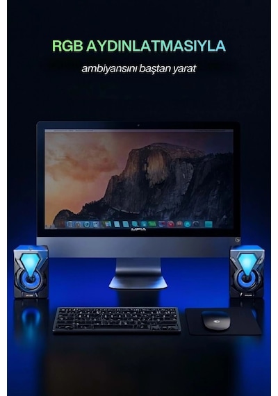 Sprange Sr-pn785 2.0 Rgb Işıklı Multimedia 5v 3w 2 Gaming Oyuncu Speaker -siyah