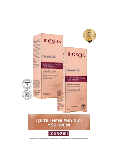 Bioxcin Gold On Skin Işıltılı Nemlendirici Yüz Kremi 50 Ml 2 Adet