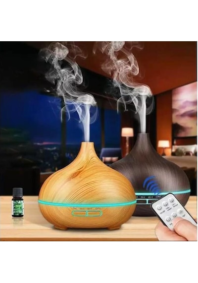 Ultrasonik Aroma Hava Nemlendirici Hava Difüzör Kokulu Uçucu Yağ Difüzör 500 Ml Kumandalı Led Işıklı