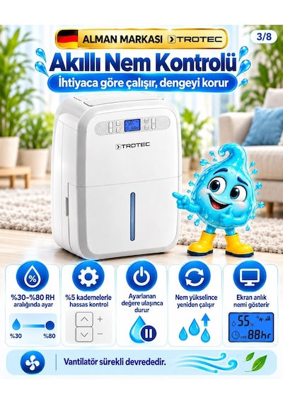 Trotec TTK 95 E Nem Alıcı 30 L/ 90 m²
