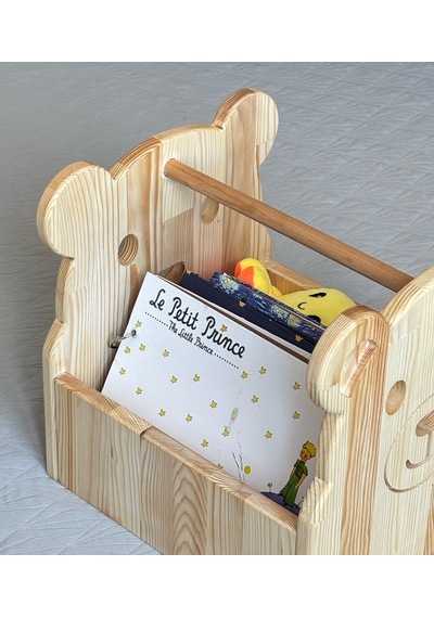 Doruk Ahşap Atölyesi Masif Ahşap Montessori Çocuk Odası Kitaplığı Ahşap
