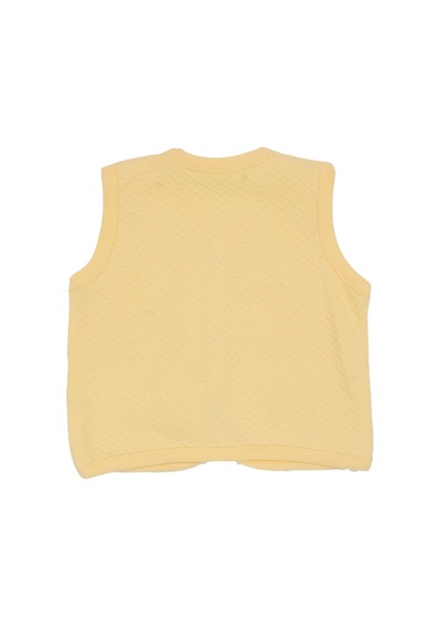 Bebegen Unisex Bebek Sarı Kapitoneli Penguen Desenli Çıtçıtlı Penye Yelek Çok Renkli