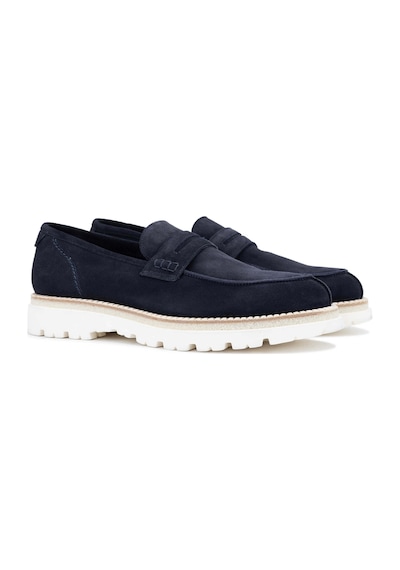Franceschetti Erkek Hakiki Deri Mavi Loafer Ayakkabı 981 0128035 Erk Ayk Y24 Blu