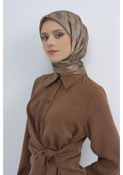 Armine Saf İpek Sura Eşarp-2026 İlkbahar-yaz- 952200d Kahve-kiremit