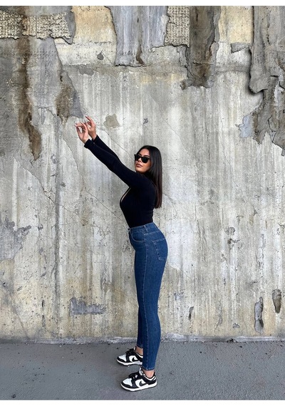 Zdnjeans Kadın Balloon Orta Mavi Skater Jean W1847 Açık Mavi