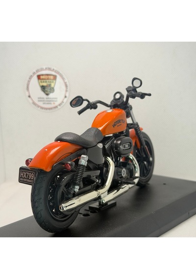 Harley Davidson Iron 883 Motorcycles Racing Turuncu Model Motosiklet 1:12 Ölçekli