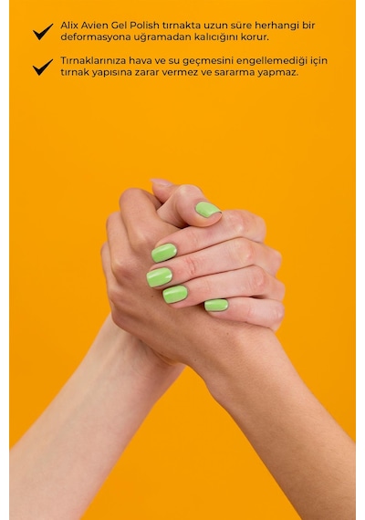 Alix Avien Uv Kalıcı Pastel Yeşil Jel Oje 37 Gel Polish 12 Ml