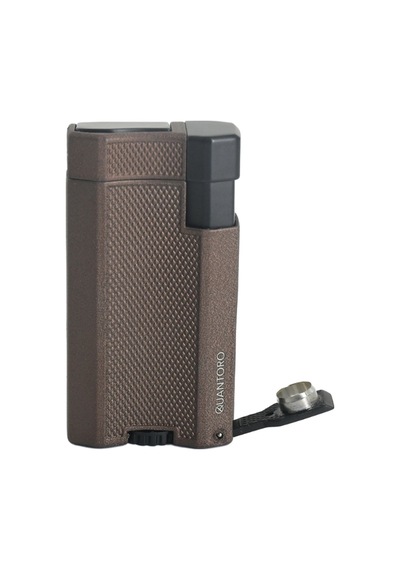 Quantoro Çift Torch Pürmüz Kahverengi Metal Puro Çakmağı - Trz1081