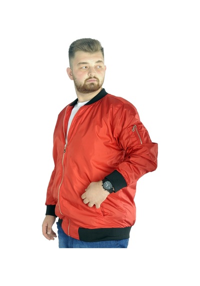 Mode Xl Erkek Kolej Mont Fermuarlı Jesica 22612 Kırmızı 001