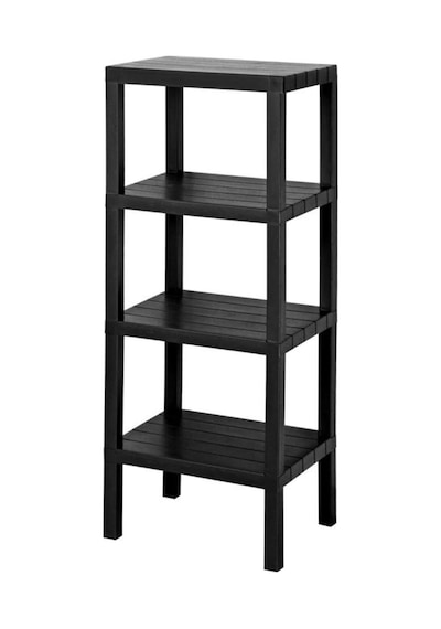 4 Katlı Köşe Rafı Banyo, Mutfak Ve Kiler İçin Yer Tasarruflu Organizer Çok Amaçlı Plastik Raf 4 Farklı Renk Seçeneği 38x29x100cm Siyah