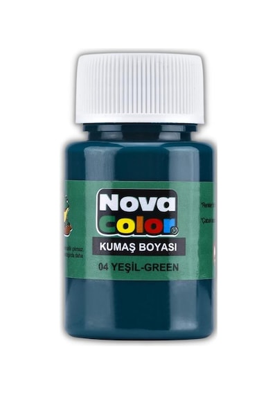 Kumaş Boyası Tişört Çanta Tekstil Boyası 30 Ml 1 Adet Nova Color Kumaş Boyası 1 Adet Yeşil