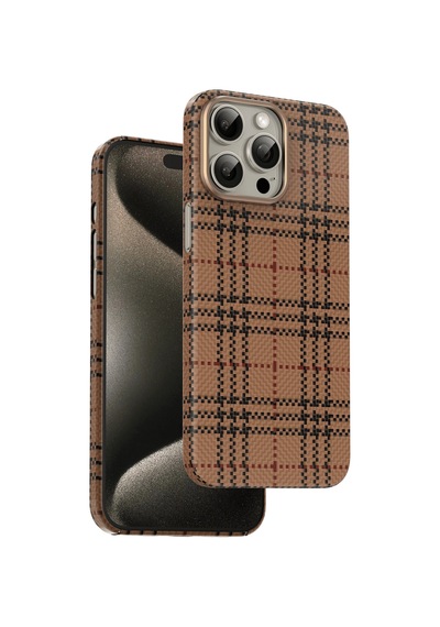Fuchsia İphone 15 Pro Max İle Uyumlu Scots Manyetik Şarj Destekli Çöl Titanyum Kılıf